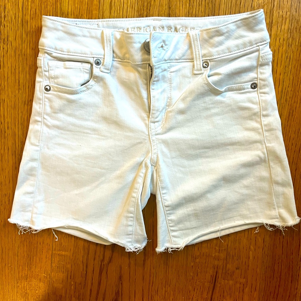 American Eagle White Jean Shorts